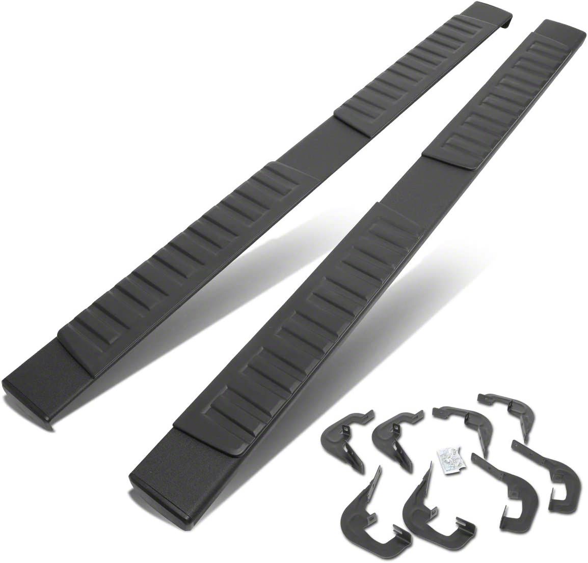 Sierra 3500 6Inch Wide Flat Running Boards; Black (0719 Sierra 3500