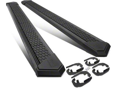 8-Inch Flat Step Bar Running Boards; Black (20-24 Sierra 3500 HD Crew Cab)