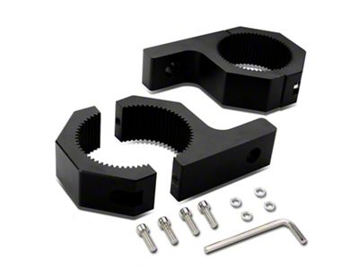 Aluminum Fog Light Brackets; Black (Universal; Some Adaptation May Be Required)