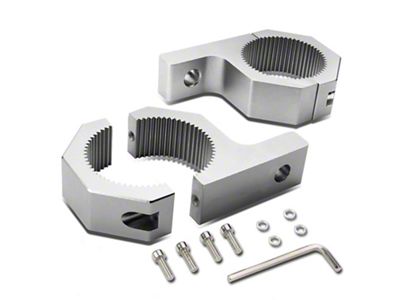 Aluminum Fog Light Brackets; Silver (Universal; Some Adaptation May Be Required)