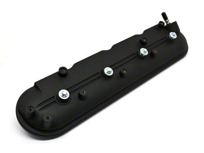Aluminum Valve Cover; Driver Side; Black (09-19 6.0L Sierra 3500 HD)