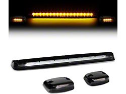 Amber LED Roof Cab Lights; Black (07-13 Sierra 3500 HD)
