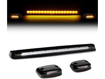 Amber LED Roof Cab Lights; Black (07-13 Sierra 3500 HD)