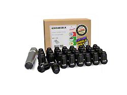 Black 6-Spline Lug Nut Kit for Aftermarket Wheels; 14mm x 1.5; Set of 32 (07-26 Sierra 3500 HD SRW)