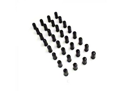 Black Bulge Acorn Lug Nut Kit; 14mm x 1.5; Set of 32 (07-25 Sierra 3500 HD)