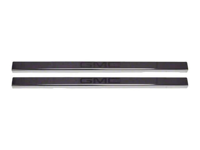 Putco Black Platinum Door Sills with GMC Etching (20-24 Sierra 3500 HD Regular Cab, Double Cab)