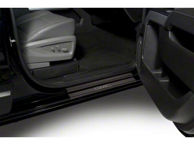 Putco Black Platinum Door Sills with GMC Logo (15-19 Sierra 3500 HD Regular Cab)