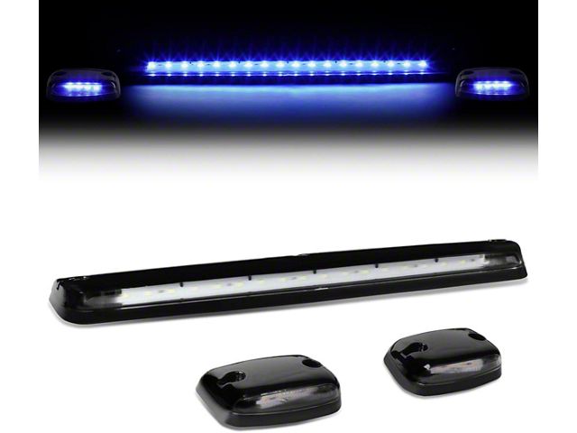 Blue LED Roof Cab Lights; Black (07-13 Sierra 3500 HD)