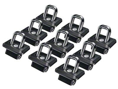 Bullet Inner Bed Retractable Tie-Down Anchors; Set of Nine (07-24 Sierra 3500 HD)