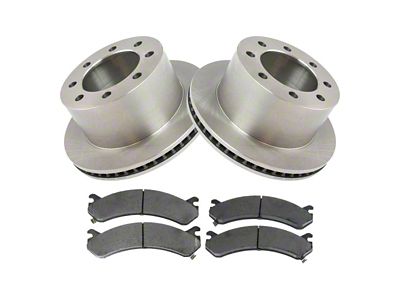 Ceramic 8-Lug Brake Rotor and Pad Kit; Rear (07-10 Sierra 3500 HD DRW)