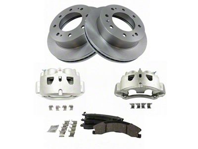 Ceramic 8-Lug Brake Rotor, Pad and Caliper Kit; Front (11-18 Sierra 3500 HD)