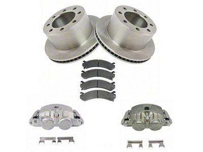 Ceramic 8-Lug Brake Rotor, Pad and Caliper Kit; Rear (07-10 Sierra 3500 HD DRW)