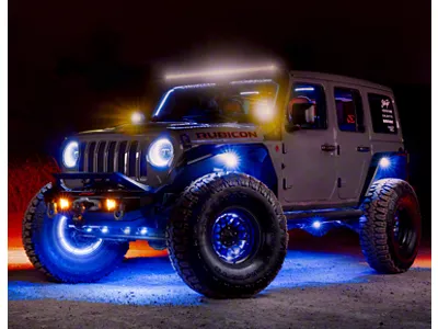 ColorTRAIL RGB+W Chasing Rock Lights; 4-Piece (Universal; Some Adaptation May Be Required)