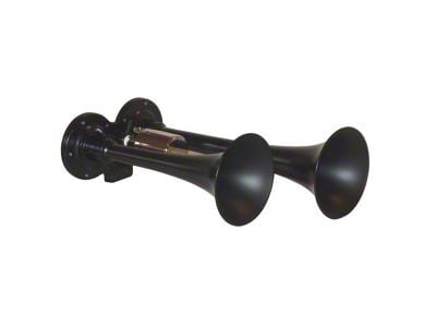 Compact Dual Air Horn System; Black; Zinc Alloy (Universal; Some Adaptation May Be Required)