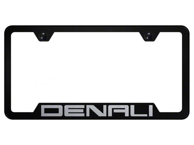 Denali Laser Etched Cut-Out License Plate Frame; Black (Universal; Some Adaptation May Be Required)