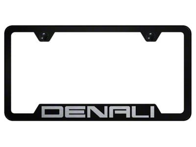 Denali Laser Etched Cut-Out License Plate Frame; Black (Universal; Some Adaptation May Be Required)