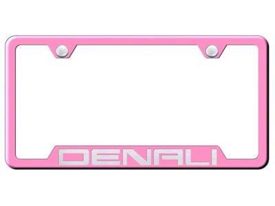 Denali Laser Etched Cut-Out License Plate Frame; Pink (Universal; Some Adaptation May Be Required)