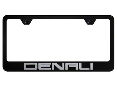 Denali Laser Etched License Plate Frame; Black (Universal; Some Adaptation May Be Required)