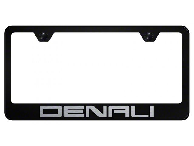 Denali Laser Etched License Plate Frame; Black (Universal; Some Adaptation May Be Required)