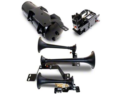 Direct Fit Onboard Air System and Model 730 Demon Triple Train Horn (20-25 Sierra 3500 HD)