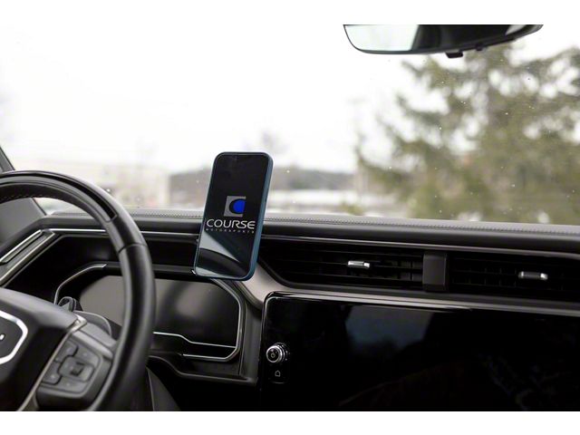 Direct Fit Phone Mount with Charging Auto Closing Cradle Head; Black (2024 Sierra 3500 HD Denali)
