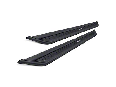 Go Rhino Dominator Xtreme DSS Slider Side Step Bars; Textured Black (20-24 Sierra 3500 HD Double Cab)