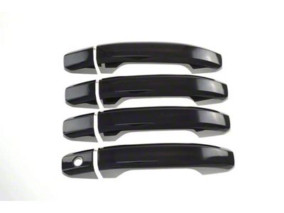 Chrome Delete Door Handle Covers; Gloss Black (15-19 Sierra 3500 HD Double Cab, Crew Cab)