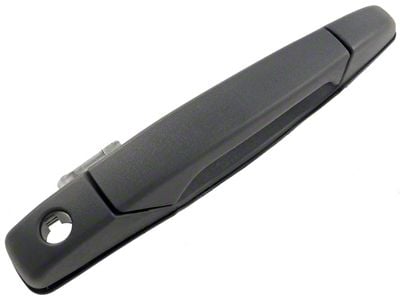 Exterior Door Handle; Front Right; Metal; Plastic; Textured Black; With Keyhole; Without Chrome Lever (07-14 Sierra 3500 HD)
