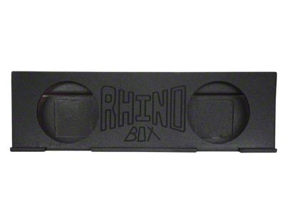 Dual 12-Inch Behind Seat Front Firing Subwoofer Box; Poly Coated (01-06 Sierra 3500 HD Crew Cab)