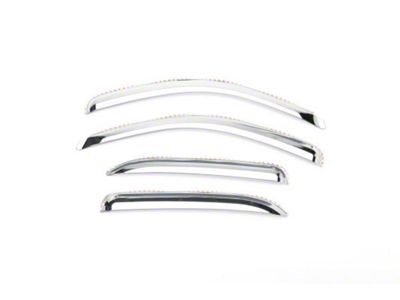 Putco Element Chrome Window Visors; Channel Mount; Front and Rear (07-14 Sierra 3500 HD Crew Cab)