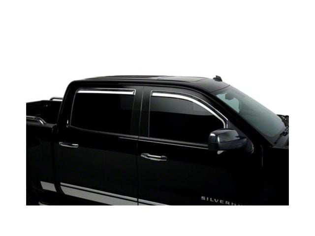Putco Element Chrome Window Visors; Front and Rear (15-19 Sierra 3500 HD Crew Cab)