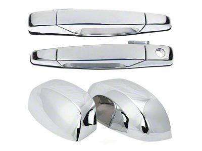Exterior Door Handles and Mirror Cap Trim Kit; Chrome (07-14 Sierra 3500 HD)