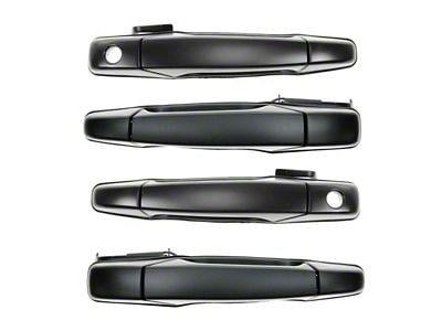 Exterior Door Handles; Front and Rear; Paint to Match Black (07-13 Sierra 3500 HD Crew Cab)