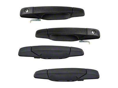 Exterior Door Handles; Front and Rear; Textured Black (07-14 Sierra 3500 HD Crew Cab)