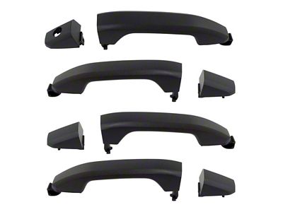 Exterior Door Handles; Front and Rear; Textured Black (15-17 Sierra 3500 HD Crew Cab)