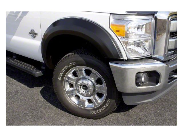 Elite Series Extra Wide Style Fender Flares; Front; Smooth Black (07-14 Sierra 3500 HD)