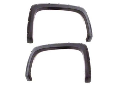 Elite Series Rivet Style Fender Flares; Rear; Smooth Black (07-14 Sierra 3500 HD SRW)