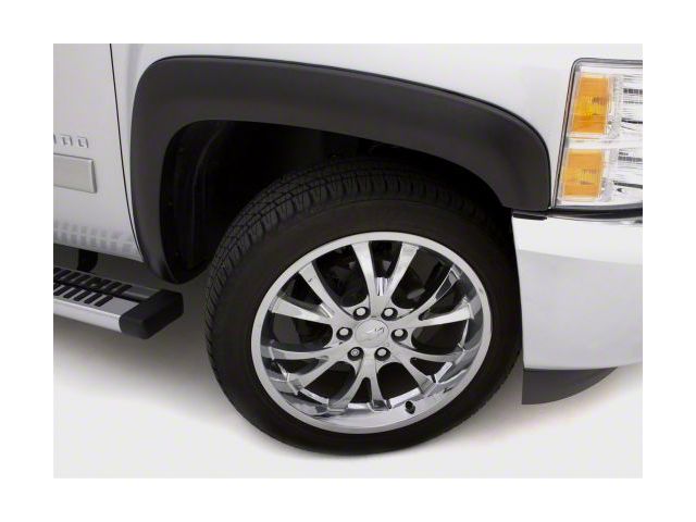 Elite Series Sport Style Fender Flares; Front and Rear; Smooth Black (07-14 Sierra 3500 HD SRW)