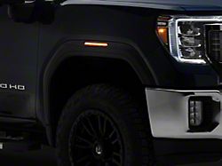 Fender Lenses with Amber LED Lights; Smoked (20-26 Sierra 3500 HD SRW)