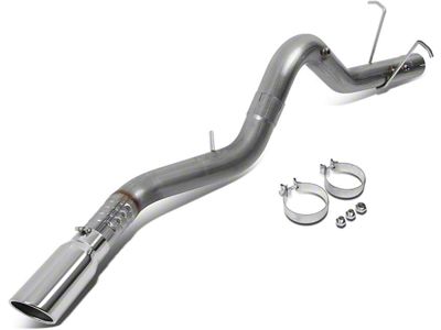 Filter-Back Single Exhaust System with Polished Tip; Side Exit (11-19 6.6L Duramax Sierra 3500 HD)