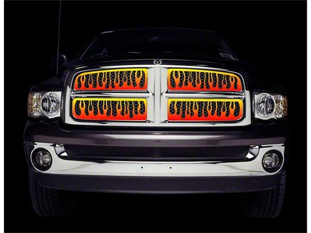 Putco Flaming Inferno Upper Overlay Grille; 4-Color (07-10 Sierra 3500 HD)