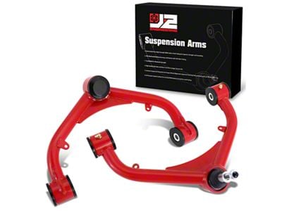 Front Upper Control Arms for 2 to 4-Inch Lift; Red (07-10 Sierra 3500 HD)