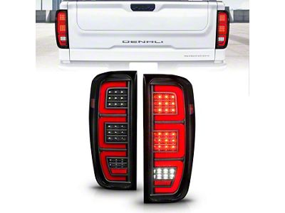 Full LED Tail Lights with Sequential Turn Signal; Black Housing; Clear Lens (20-23 Sierra 3500 HD w/ Factory LED Tail Lights)