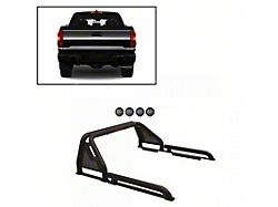 Gladiator Roll Bar with 5.30-Inch Black Round Flood LED Lights; Black (07-26 Sierra 3500 HD)