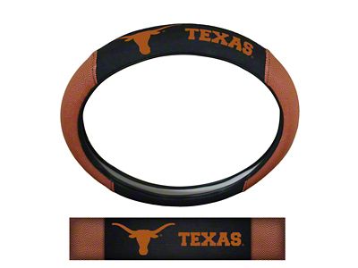 Grip Steering Wheel Cover with University of Texas Logo; Tan and Black (Universal; Some Adaptation May Be Required)