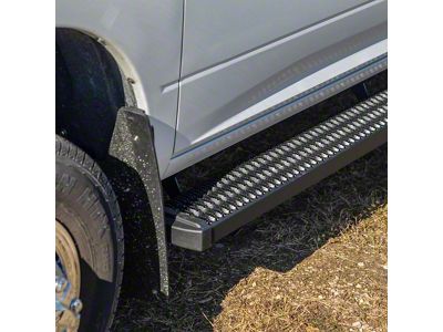 Grip Step 7-Inch Wheel-to-Wheel Running Boards; Textured Black (20-24 Sierra 3500 HD Regular Cab)