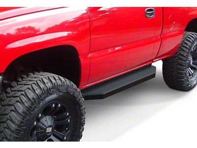 H-Style Running Boards; Black (07-19 Sierra 3500 HD Regular Cab)