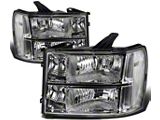 Factory Style Headlights with Clear Corner Lights; Chrome Housing; Clear Lens (07-14 Sierra 3500 HD)