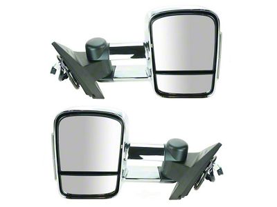 Heated Manual Towing Mirrors; Chrome (07-14 Sierra 3500 HD)