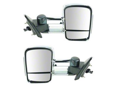 Heated Manual Towing Mirrors; Chrome (15-19 Sierra 3500 HD)